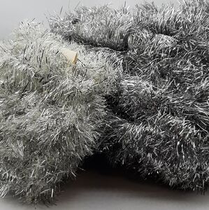 Vintage Christmas Tinsel Garland Silver Soft Over 60 Feet Christmas Tree Decor